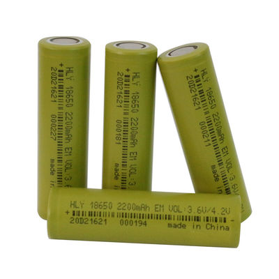 نرخ دشارژ بالا باتری لیتیوم یونی 2200 میلی آمپری قابل شارژ FCC 18650