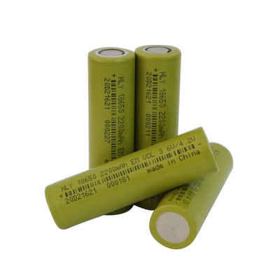 500 چرخه 18650 باتری لیتیومی 2200mah 3.7 V سلول قابل شارژ با نرخ بالا